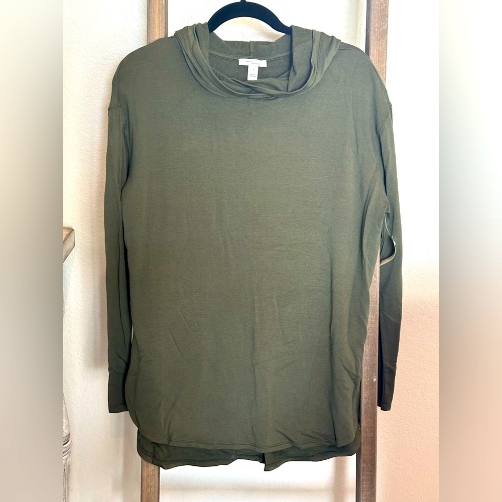Daily Ritual Super Soft Long Sleeve Hooded Pullover Green Size Large